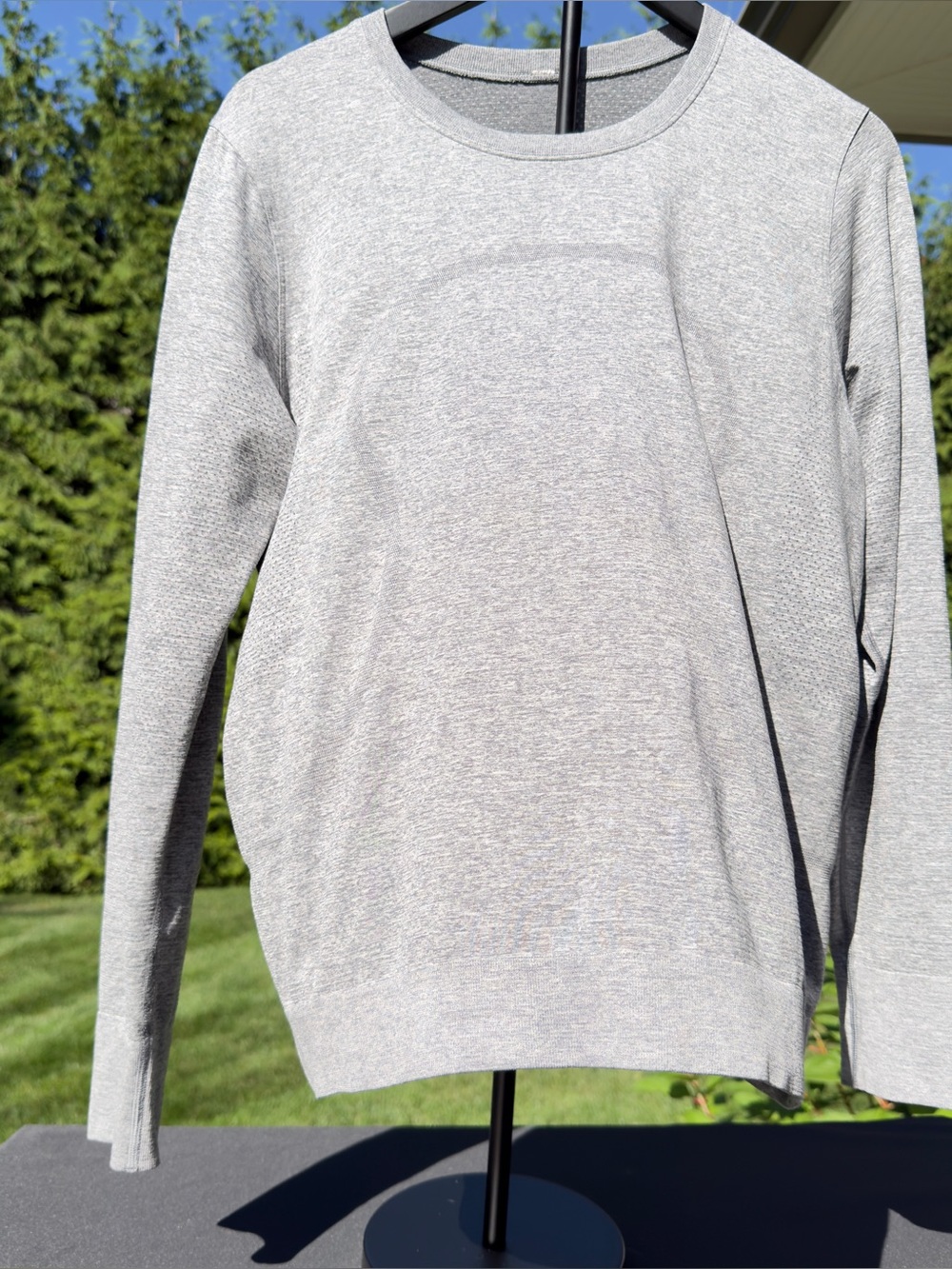 Lululemon Seamless Long Sleeve Top Gray Heather Size 8 Workout Running
